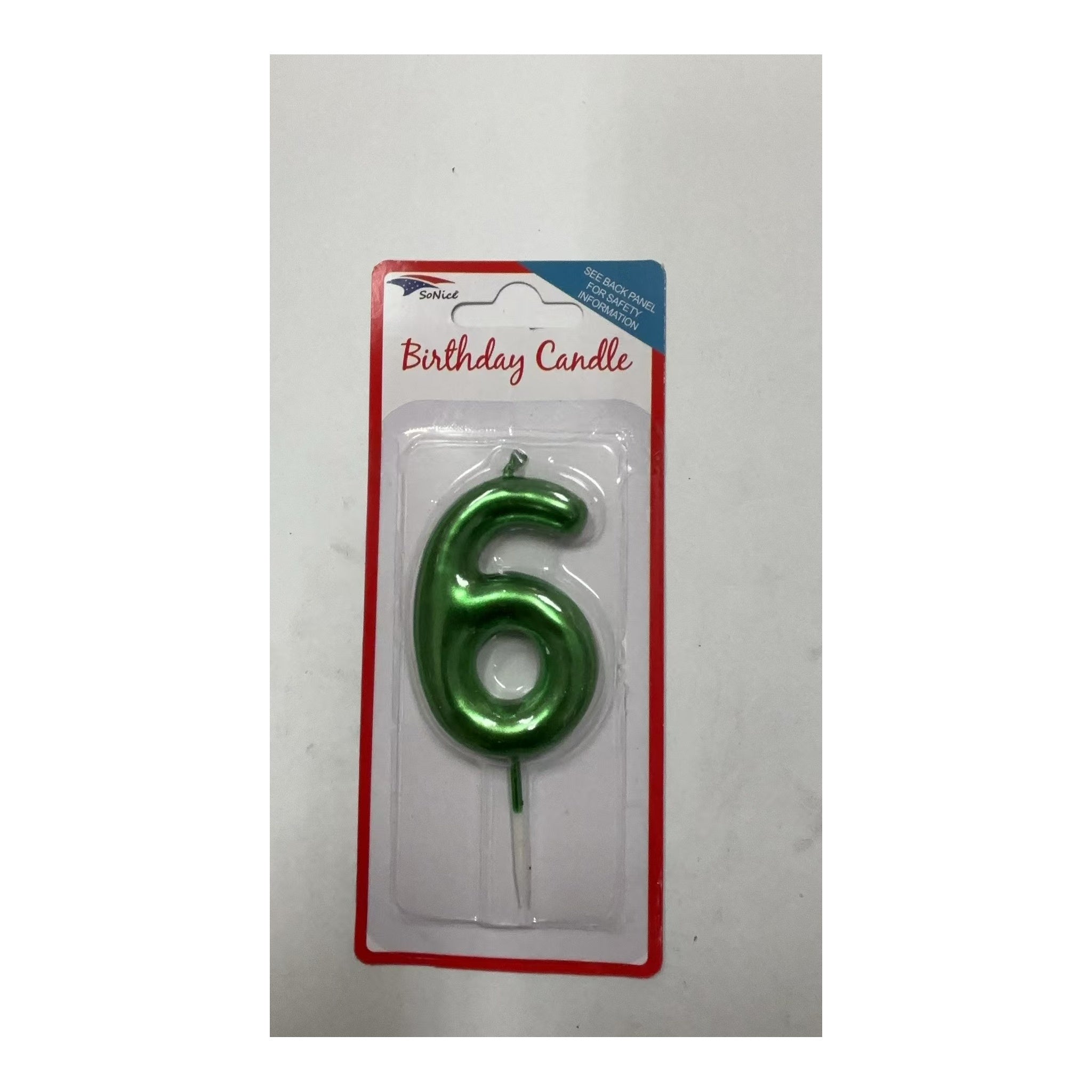 Number Candles 6 Emerald